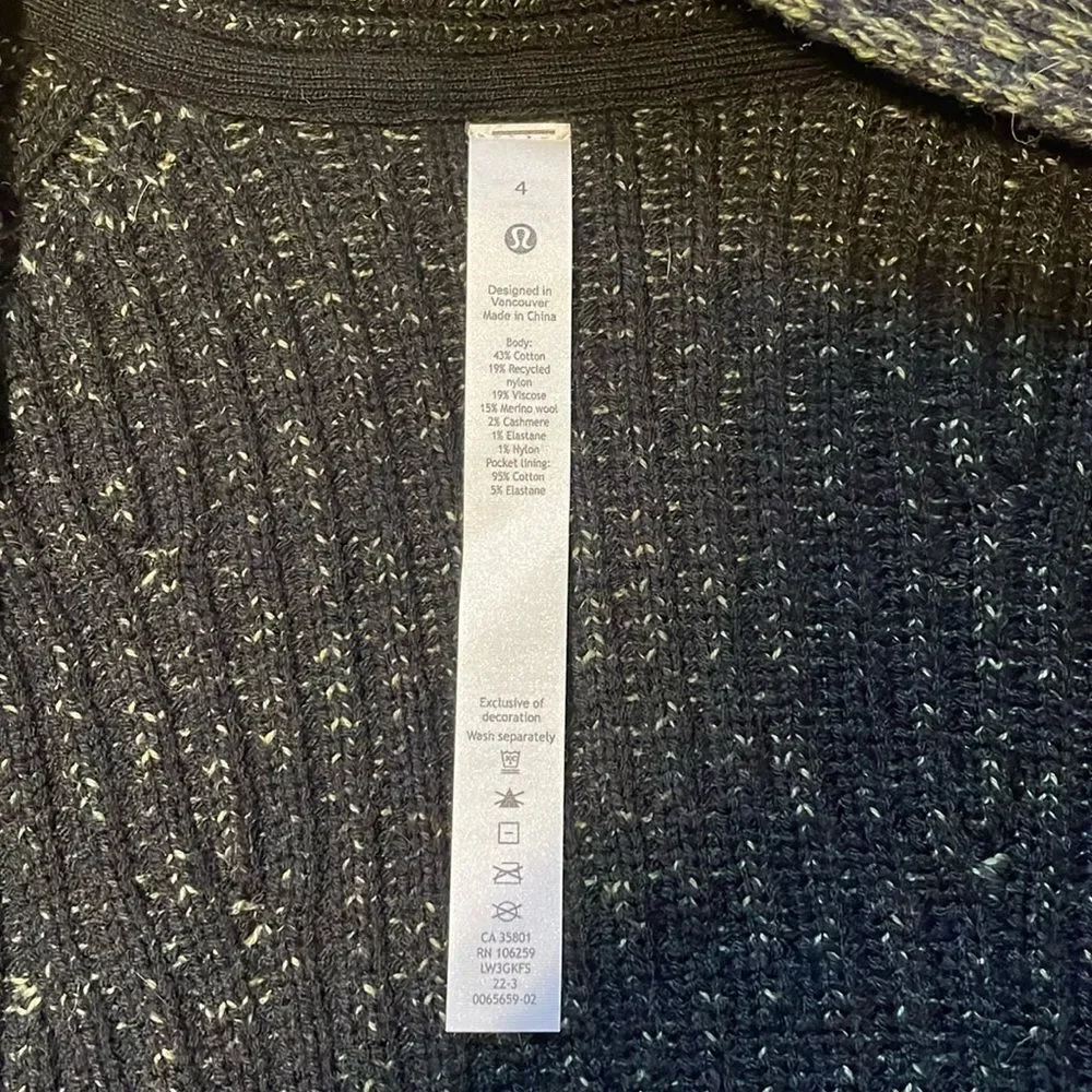 Lululemon Cotton Cashmere Sweater Wrap Cardigan 4